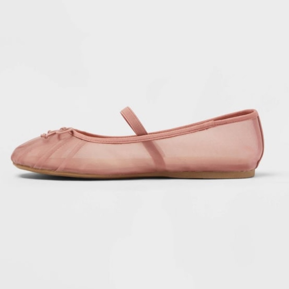 A New Day Pink Mesh Mary Jane Ballet Flats. New! - Picture 3 of 5
